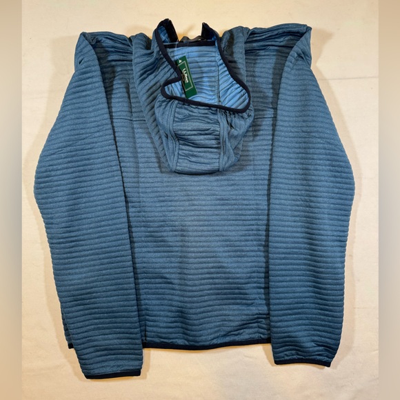NWT L.L. Bean Men’s Blue Full-Zip Hooded Sweatshirt Jacket - Picture 8 of 8